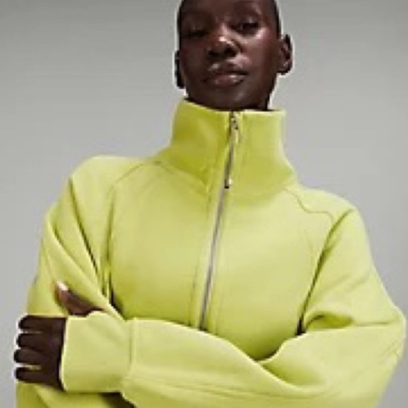 lululemon athletica Tops - LULULEMON SCUBA OVERSIZED HALF ZIP HOODIE SWEATSHIRT IN WASABI